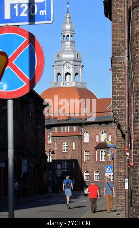 Vieux quartier de briques de Nikiszowiec, Katowice, Pologne Banque D'Images