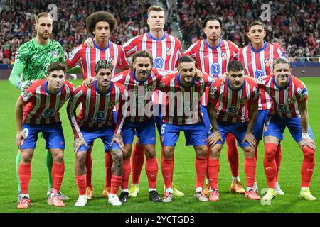Madrid, Espagne. 23 octobre 2024. Team Atletico de Madrid lors de la Ligue des Champions de l'UEFA, phase de Ligue, match de football de la journée 3 entre l'Atletico de Madrid et le LOSC Lille le 23 octobre 2024 au stade Cívitas Metropolitano de Madrid, Espagne. Photo de Laurent Lairys/ABACAPRESS. COM Credit : Abaca Press/Alamy Live News Banque D'Images