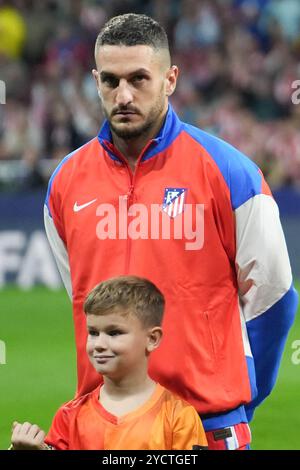 Madrid, Espagne. 23 octobre 2024. 6 Koke de l'Atletico Madrid lors de la Ligue des Champions de l'UEFA, phase de Ligue, match de football de la journée 3 entre l'Atletico de Madrid et le LOSC Lille le 23 octobre 2024 au stade Cívitas Metropolitano de Madrid, Espagne. Photo de Laurent Lairys/ABACAPRESS. COM Credit : Abaca Press/Alamy Live News Banque D'Images