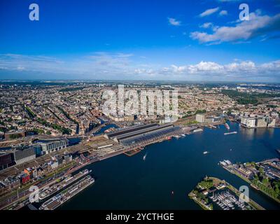 Vue aérienne de la ville sur Amsterdam Banque D'Images