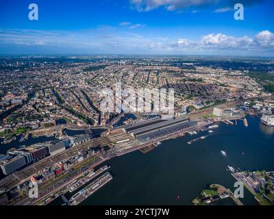 Vue aérienne de la ville sur Amsterdam Banque D'Images