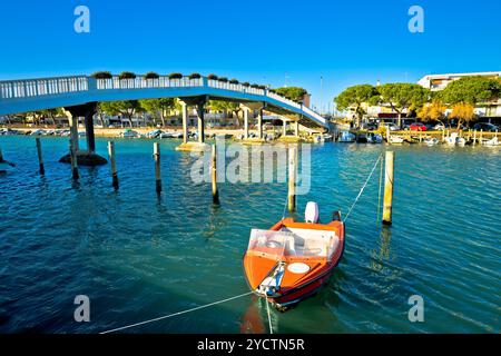 Ville de Grado et canal bridge view, Frioul-Vénétie Julienne (Italie) Banque D'Images