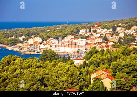 Bol, sur l''île de Brac vue panoramique Banque D'Images