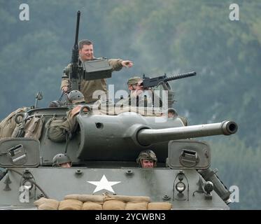 Le M18 Hellcat (officiellement désigné 76 mm Gun Motor Carriage M18 ou M18 GMC) est un chasseur de chars utilisé par l'armée américaine pendant la seconde Guerre mondiale Banque D'Images