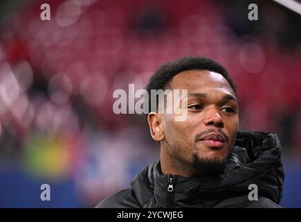 Leipzig, Allemagne. 23 octobre 2024. Football : Champions League, RB Leipzig - Liverpool FC, tour préliminaire, journée 3, Red Bull Arena. Lois Openda de Leipzig réagit après le match. Crédit : Hendrik Schmidt/dpa/Alamy Live News Banque D'Images