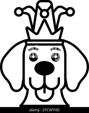 Un chien de dessin animé portant une couronne Illustration de Vecteur