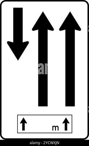 Deux voies en avant dans mon sens de la route, panneaux d'information, panneaux routiers en Autriche (allemand : Straßenverkehrsordnung) Illustration de Vecteur