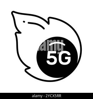 Vecteur magnifiquement conçu de la technologie 5G dans un style tendance, icône premium Illustration de Vecteur