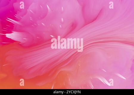 Une superbe illustration numérique avec un dégradé lisse de couleurs roses et oranges intenses, éclatant vers l'extérieur dans un motif dynamique et abstrait qui Banque D'Images