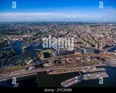 Vue aérienne de la ville sur Amsterdam Banque D'Images