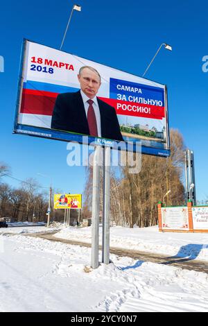 Panneau d'affichage du candidat à la présidence Vladimir Poutine Banque D'Images