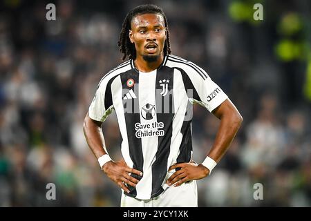 Turin, Italie. 22 octobre 2024. Khephren THURAM de la Juventus lors du match MD3 de l'UEFA Champions League, League phase entre la Juventus FC et le VfB Stuttgart le 22 octobre 2024 au stade Allianz de Turin, Italie - photo Matthieu Mirville (A Gandolfo)/DPPI crédit : DPPI Media/Alamy Live News Banque D'Images