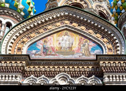 Eglise du Sauveur sur le Sang Versé à Saint-Pétersbourg, en Russie. Fragment Banque D'Images