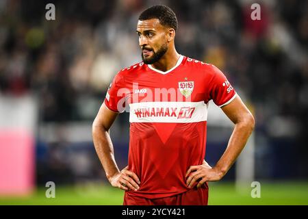 Turin, Italie, Italie. 22 octobre 2024. JOSHA VAGNOMAN de Stuttgart lors du match MD3 de l'UEFA Champions League, League phase entre la Juventus FC et le VfB Stuttgart au stade Allianz le 22 octobre 2024 à Turin, Italie. (Crédit image : © Matthieu Mirville/ZUMA Press Wire) USAGE ÉDITORIAL SEULEMENT! Non destiné à UN USAGE commercial ! Banque D'Images