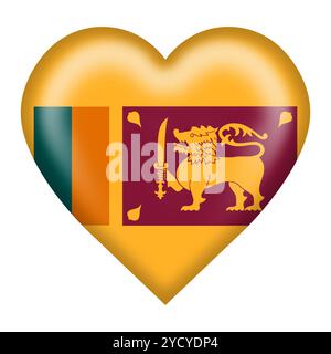 Bouton cœur drapeau Sri Lanka Banque D'Images