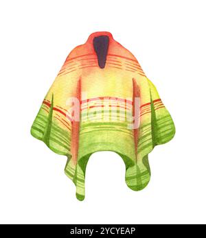 Illusion de poncho dessinée à la main colorée Banque D'Images