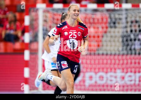 Larvik 20241024. La norvégienne Henny Ella Reistad lors du match international de handball entre la Norvège et l'Allemagne dans la Jotron Arena, avant la ce de handball en Autriche, Hongrie et Suisse en décembre. Photo : Beate Oma Dahle / NTB Banque D'Images