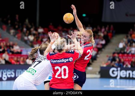 Larvik 20241024. La norvégienne Henny Ella Reistad lors du match international de handball entre la Norvège et l'Allemagne dans la Jotron Arena, avant la ce de handball en Autriche, Hongrie et Suisse en décembre. Photo : Beate Oma Dahle / NTB Banque D'Images