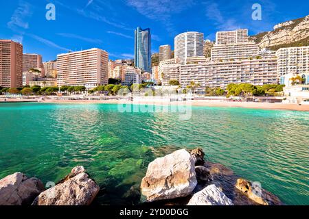 Les Plages skyline et Emerald Beach view, Principauté de Monaco Banque D'Images