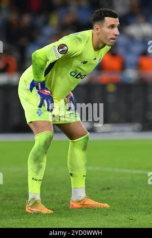 Rome, Latium. 24 octobre 2024. Ruslan Neshcheret du Dynamo Kyiv lors de la première ronde de qualification de la Ligue Europa - match de 3e manche entre Roma et Dynamo Kiyv au stade olympique, Italie, le 24 octobre 2024. Crédit crédit : massimo insabato/Alamy Live News Banque D'Images