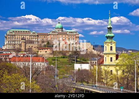 Sites historiques de Budapest et vue sur le château de Buda Banque D'Images