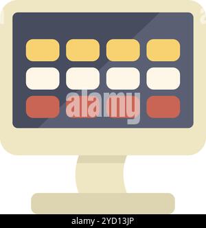 Ordinateur de bureau affichant un tableur, suggérant l'analyse des données et la gestion financière Illustration de Vecteur