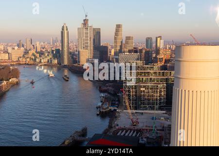 Vues depuis l'ascenseur 109 Battersea Power Station Banque D'Images