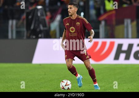 Rome, Latium. 24 octobre 2024. Lorenzo Pellegrini de l'AS Roma lors du premier tour de qualification de l'Europa League - match de 3ème manche entre Roma et Dynamo Kiyv au stade olympique, Italie, le 24 octobre 2024. AllShotLive Credit : Sipa USA/Alamy Live News Banque D'Images