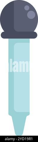 Cette illustration vectorielle présente un compte-gouttes chimique distribuant une quantité précise de solution liquide Illustration de Vecteur