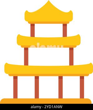 Cette illustration présente une pagode à trois niveaux, une structure couramment trouvée dans l'architecture chinoise traditionnelle Illustration de Vecteur