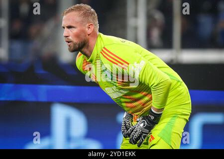 Bergame, Italie. 23 octobre 2024. Kasper SCHMEICHEL du Celtic Glasgow lors du match MD3 de l'UEFA Champions League, League phase entre Atalanta BC et Celtic FC le 23 octobre 2024 au stade Gewiss de Bergame, Italie - photo Matthieu Mirville (F Bertani)/DPPI crédit : DPPI Media/Alamy Live News Banque D'Images