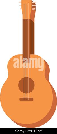 Icône de guitare acoustique plate pour la musique et la culture mexicaine thèmes Vector Illustration de Vecteur