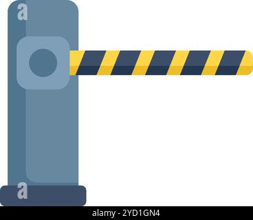 Barrière fermée contrôlant l'accès à une zone réglementée, indiquant l'interdiction et assurant la sécurité Illustration de Vecteur