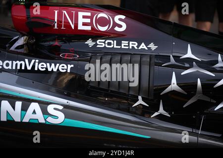 Mexico, Mexique. 25 octobre 2024. Mercedes AMG F1 Team W15, capot moteur de détails mécaniques, aérodynamisme, aérodynamisme, aérodynamisme, aérodynamisme lors du Gran Premio de la Ciudad de Mexico 2024, 20ème manche du Championnat du monde de formule 1 2024 du 25 au 27 octobre 2024 sur l'Autodromo Hermanos Rodriguez, à Mexico, Mexique - photo Eric Alonso/DPPI crédit : DPPI Media/Alamy Live News Banque D'Images