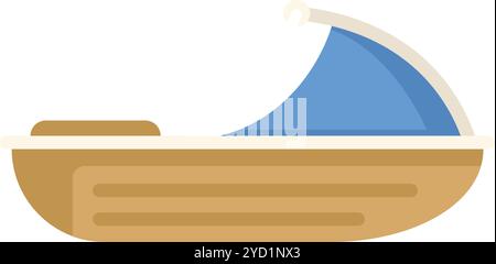 Petit bateau de pêche avec canopée pour un agréable voyage de pêche en mer Illustration de Vecteur