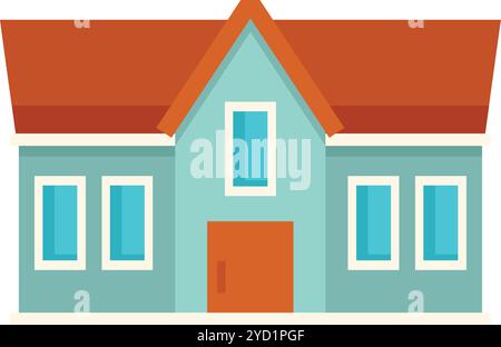 Illustration vectorielle simple représentant un bâtiment avec de grandes fenêtres, idéal pour les thèmes immobiliers Illustration de Vecteur