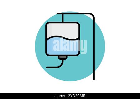 Icône perfusion. style d'icône de contour coloré. icône associée à médical. illustration vectorielle des éléments de santé Illustration de Vecteur