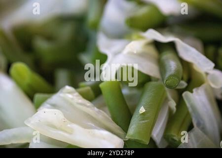 Chou et haricots verts pour Gado Gado Banque D'Images