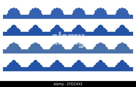 Bordure supérieure de toit arabe géométrique traditionnelle. Arc abstrait oriental, motif sans couture arc. Illustration de Vecteur