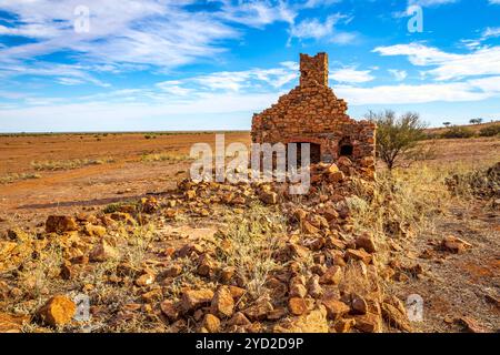 Australie rurale vieille ferme en pierre en ruines Banque D'Images