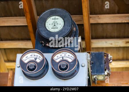 Vieux instruments de mesure de l'électricité vintage Banque D'Images