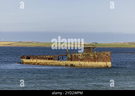 Épave de Juniata, baie d'Inganess, Kirkwall, Mainland, Orcades, Écosse, Grande-Bretagne Banque D'Images