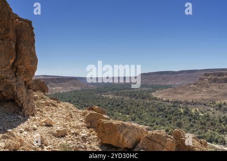 Une vue paysagère sur la vallée du Ziz et la région du Tafilalet au centre du Maroc Banque D'Images