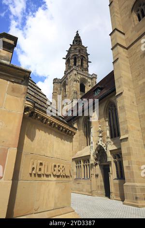 L''église Kilianskirche est un point de repère dans le centre-ville historique de Heilbronn. Heilbronn, Bade-Wuertemberg, Allemagne, Europe Banque D'Images