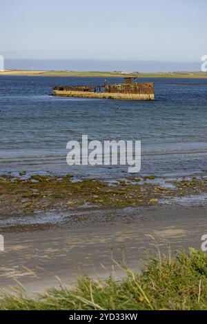 Épave de Juniata, baie d'Inganess, Kirkwall, Mainland, Orcades, Écosse, Grande-Bretagne Banque D'Images