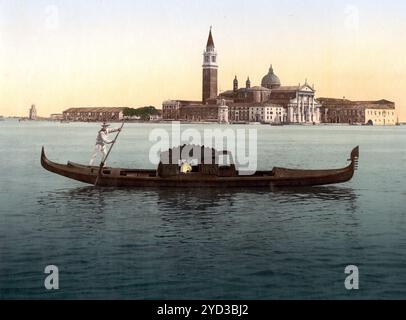 Isola San Georgio, Venise, Italie, historique, restauré numériquement reproduction d'un original du XIXe siècle, date d'enregistrement non indiquée Banque D'Images