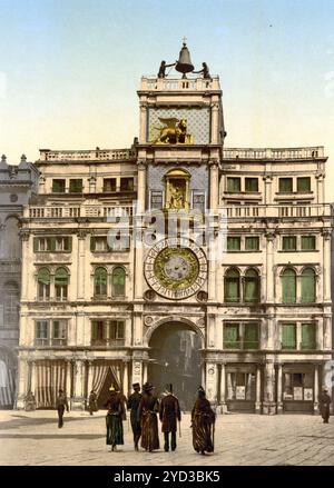 The Horologe, Venise, Italie, historique, restauré numériquement reproduction d'un original du 19ème siècle, date d'enregistrement non indiquée Banque D'Images