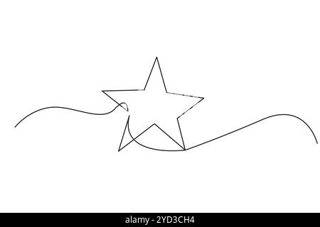 Dessin en étoile. Forme d'étoile continue. Design minimaliste. Ligne simple Illustration de Vecteur