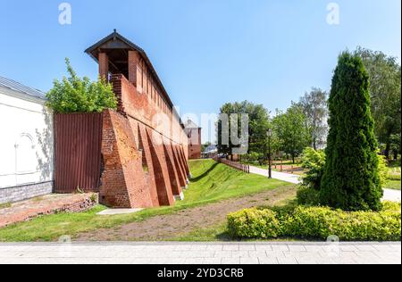 Mur de briques rouges du Kremlin médiéval Kolomna Banque D'Images