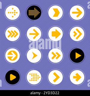 Collection vectorielle d'icône de flèche d'interface utilisateur Illustration de Vecteur